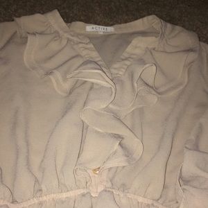 Tan / Nude Ruffle Color Blouse